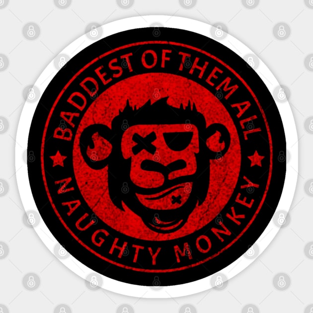 Baddest of them all party red monkey Sticker by NightPredator_Studioh